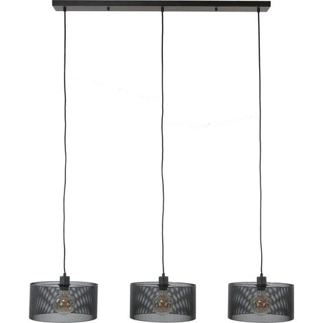 [GEBRAUCHT] B-Ware Tonno Hängeleuchte Pendelleuchte Lampe Schwarz Metall Mesh 3 Flammig