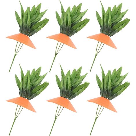 Lot de 6 piquets décoratifs en forme de carotte pour Pâques, décoration de jardin, panneau décoratif en forme de carotte (1/5)