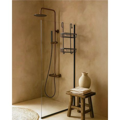 Colonna doccia Melin termostatica oro rosa spazzolato (1/4)