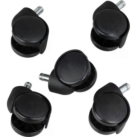 5 pieds de rechange pour chaise de bureau avec roulettes pivotantes, noirs (1/4)