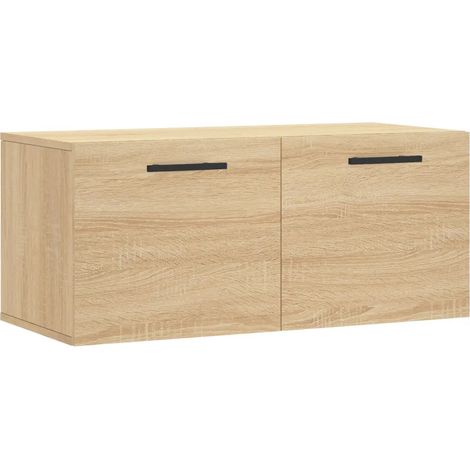 Armario funcional de pared para almacenamiento decorativo 80 x 36,5 x 35 cm fabricado en madera de roble Sonoma 020048870 (1/5)