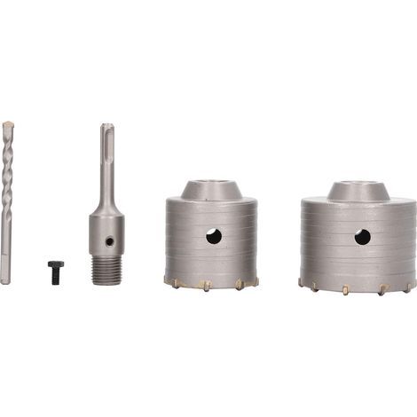 Jeu de scies cloche pour béton, 5 pièces, 45 , acier, alliage YG8, Kit de forets muraux pour pierres de maçonnerie, briques (1/5)