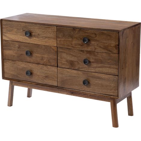 Amadeus - Commode 6 tiroirs en manguier L114 cm Authentique (1/3)