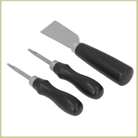 Cocosity Ensemble de couteaux en cuir Ensemble de Cuir – 2 Tailles avec Poignée Incurvée et Bords Incisifs en Acier mercerie kit (1/5)