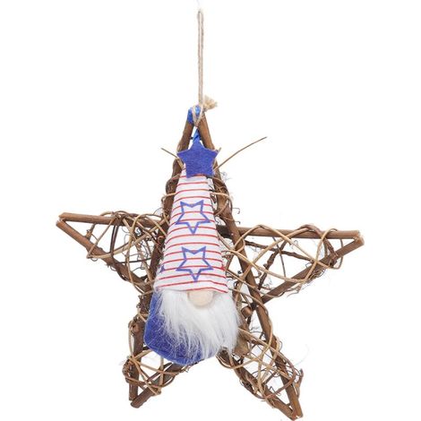 Décoration murale type C : guirlande, ornement de porte, poupée sans visage, pendentif pentagramme en rotin, décoration sans visage (1/5)