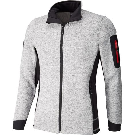 Strick-Fleecejacke CHRISTOPH Gr.XL grau/schwarz FHB