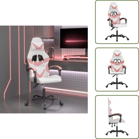The Living Store Chaise de jeu Blanc et rose Similicuir - Chaise de jeu confort (1/5)