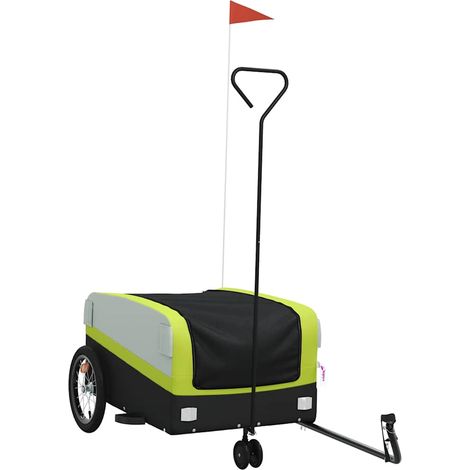 Remorque de vélo noir et vert 45 kg fer (1/5)