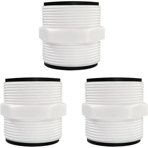 Trois rallonges de tuyau Intex Coleman pour piscines enterrées, pièces de rechange pour pompe de filtration, raccords filetés 1,5 à 1,5 pouce (adaptateur 3,8 à 3,8 cm). (1/5)
