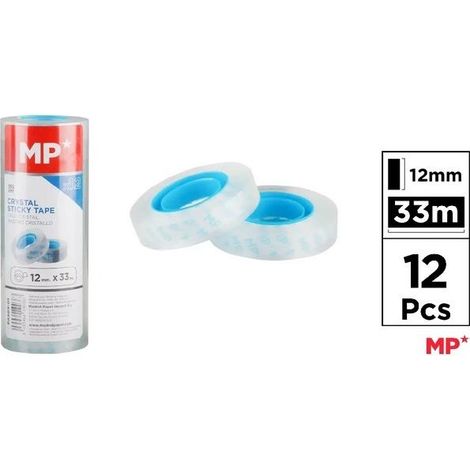 Cinta autoadhesiva transparente de 12 mm x 33 m (12 unidades)