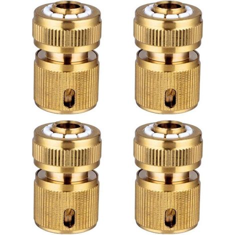 Ensemble de 4 raccords rapides pour tuyaux d'arrosage en laiton, raccords rapides pour tuyaux d'arrosage, raccords rapides de 1/2 pouce (1/3)