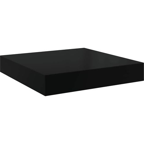 Étagère murale flottante Noir brillant 23x23,5x3,8 cm MDF (1/5)