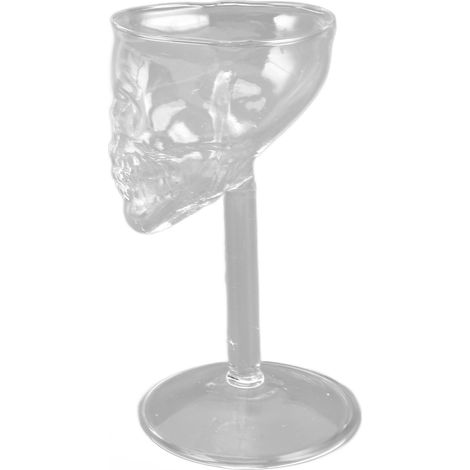 Verre à pied transparent en cristal en forme de crâne, idéal pour le vin rouge, le whisky ou le champagne. (1/5)