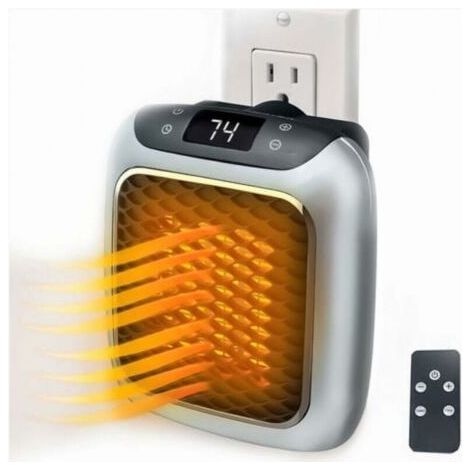 Chauffage soufflant intelligent en céramique 800 W, chauffage électrique avec prise murale, mini radiateur soufflant électrique avec thermostat à distance pour chambre, bureau, salon (1/5)