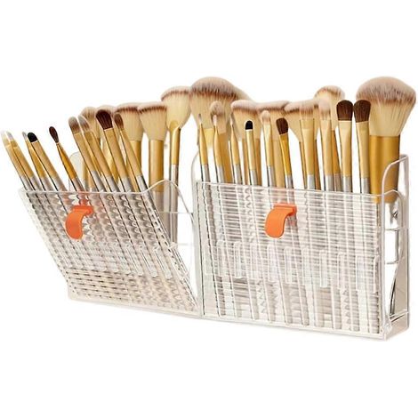 Lot de 2 organisateurs de maquillage muraux, support à 16 emplacements pour eye-liners, crayons à lèvres et pinceaux (1/5)