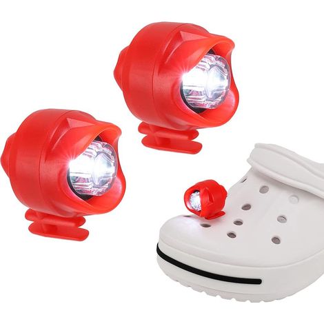 NineClouds 2pcs éclairage extérieur rechargeable USB randonnée camping avertissement chaussures lumières, rouge (1/5)