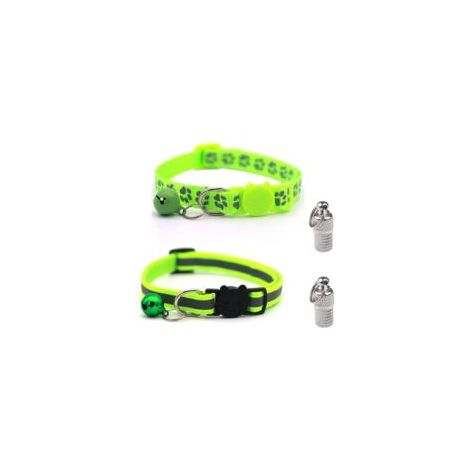 Lot de 2 colliers pour chat anti-étranglement réglables avec 2 étiquettes d'adresse pour chaton ou chiot (jaune) (1/5)