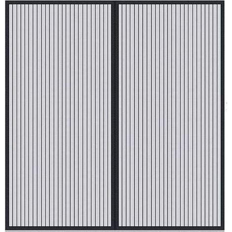 Cortinas, cortina magnética de cierre automático, puerta de malla gruesa, mosquitera, con imán, apta para mascotas y niños, tamaño 100x100 cm, negra (1/4)