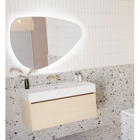 Espejo RIHO Pebble con sensor, espejo calefactor, 1000x667mm, (1/2)