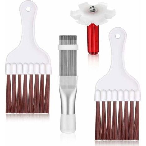 4 Pièces Peigne de Condenseur de Climatiseur Peigne de Climatiseur Peigne à Ailettes AC Peigne en Acier Inoxydable de Réfrigérateur, 3 Styles (1/4)