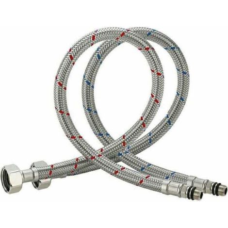 Tuyau de raccordement en acier inoxydable pour robinet d'évier de cuisine, mitigeur d'eau chaude et froide, 60 cm (1/4)