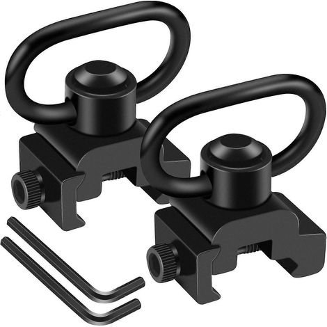 Supports de sangle Picatinny à rotation 360° - 2 points avec émerillons de 31,75 mm (1,25"), lot de 2