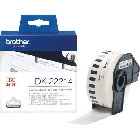 Brother DK22214 Rotolo di etichette 12 mm x 30.48 m Carta Bianco 1 pz. A tenuta permanente Etichetta universale (1/4)