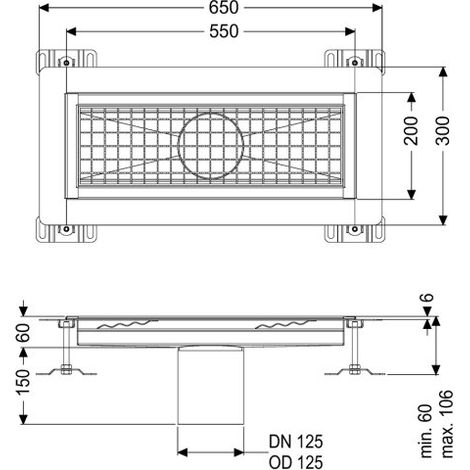 Gouttière Ferrofix avec bride adhésive H : 6 mm, 200 x 550 mm