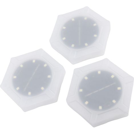 Applique murale hexagonale sans fil avec capteur de lumière, panneaux LED à énergie solaire, résistant à la pluie, pour extérieur, balcon, cour, décor blanc, 6 pièces (1/5)