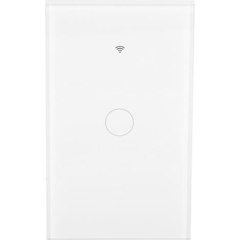 Interrupteur tactile intelligent Wi-Fi à un seul feu, 1 canal, blanc, AC 100-250 V, compatible avec l'application TUYA et la télécommande (1/5)