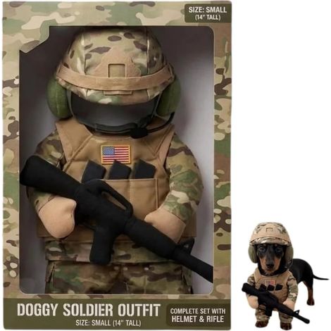 Costume de soldat pour chien et chat, taille M, camouflage