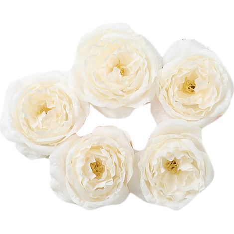 Fleurs Artificielles En Soie - Roses Blanches Réalistes - Décoration Mariage Et Chambre - Lot De 1 (1/5)