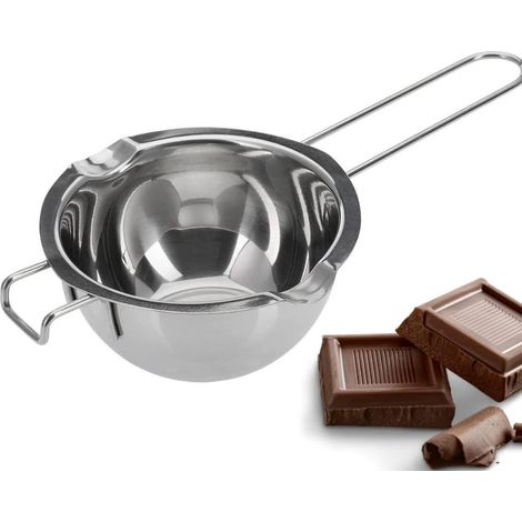 Récipient bain-marie universel – Acier inoxydable, Ø intérieur 11 cm, hauteur ~6 cm, usage droitier/gaucher