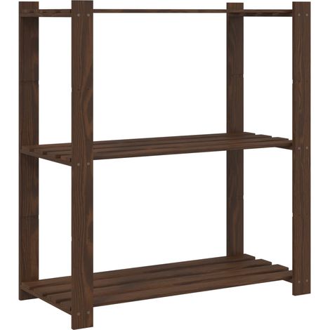 Maison Exclusive - Lagerregal mit 3 Böden Braun 80x38x90 cm Massi