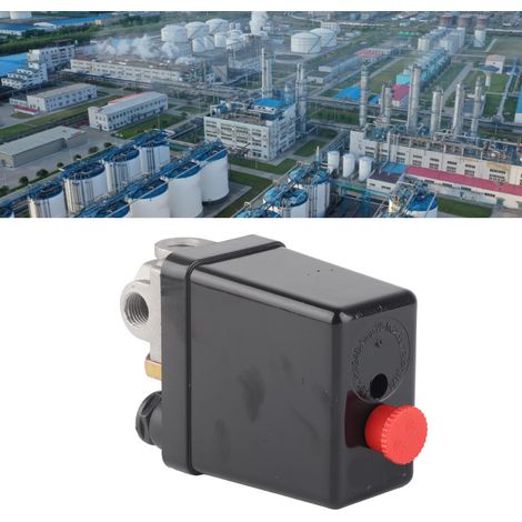 Interrupteur de pression pour compresseur, régulateur ajustable 90‑120 PSI, 4 entrées filetées NPT 1/2" (1/5)