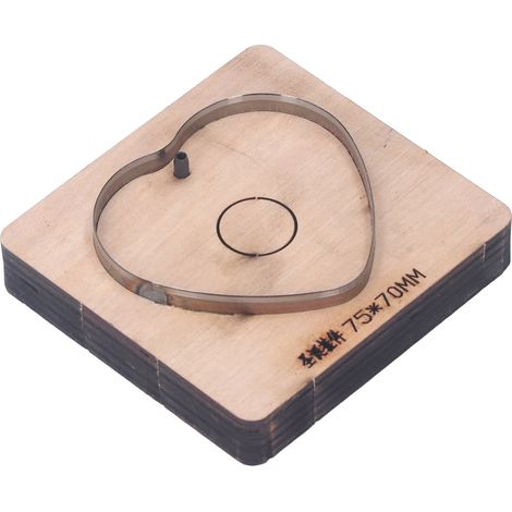 Matrice de poinçonnage du cuir en forme de cœur, en acier allié, moule de découpe polyvalent en métal, moule pour l'artisanat de bricolage (1/5)