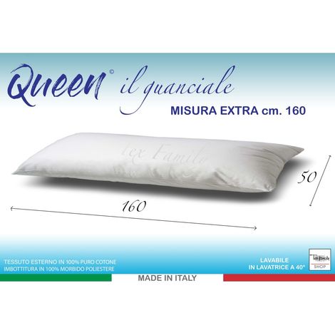 GUANCIALE QUEEN cuscino LETTO MAXI lungo cm. 160 MIS. CM. 50 X 160 (1/5)