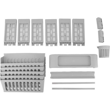 Étagère de bureau multifonctionnelle à 6 niveaux, grande capacité, avec roulettes, grise. (1/5)