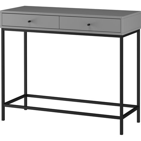 Celine-Table console avec 2 tiroirs en MDF gris