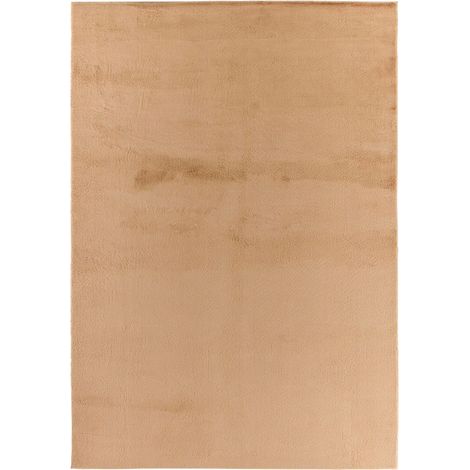 Tapis salon 200 x 290 cm, beige uni minimaliste, tissé doux et dense, toucher velours, idéal pour chambre et séjour, design épuré et confortable