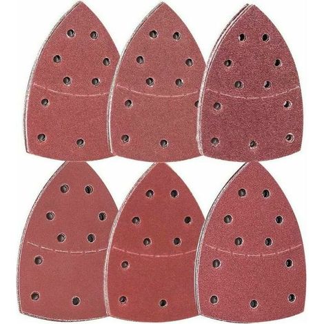 72 pièces Feuilles Abrasives Papier Poncage Triangulaire Delta, 105 x152 mm, (12 x grain 40/60/80/120/180/240 chacun), Pour Ponceuse Multifonction, (1/5)