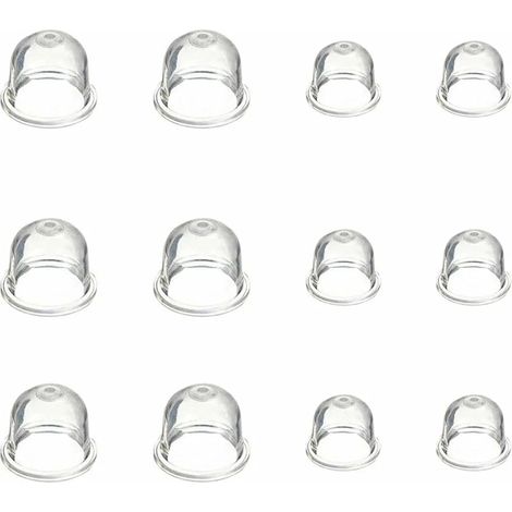 Lot de 12 poires d'amorçage, plastique transparent, diamètres 19 mm et 22 mm, pour carburateur de tondeuse et outils thermiques (1/5)