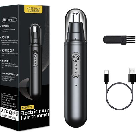 Tondeuse à Nez Électrique Rechargeable Homme, Coupe-Narines et Poils d'Oreilles, Mini Rasoir de Précision (1/4)