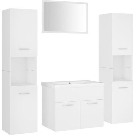 Maison Exclusive - Badmöbel-Set Weiß Holzwerkstoff