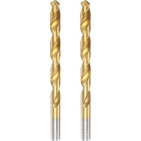 2pcs Foret À Hélicoïde En Titane 11/32" Diamètre De Perçage Forets En Acier Rapide Pour Métal Durci, Acier Inoxydable, Fonte, Bois, Plastique (1/5)