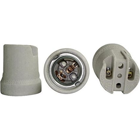 Zenitech – Douille E27 en porcelaine – Culot à vis – 250V – Pour luminaires sans bague – Montage facile
