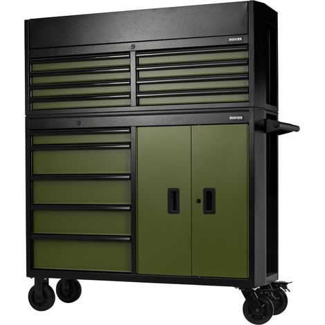 Draper 24255 BUNKER 13 Drawer Combined Roller Cabinet and Tool Chest, 52"", Green