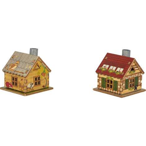Saico Räucherfigur Haus Holz 7 cm 2-fach sortiert Räucherkerzen/-kegel