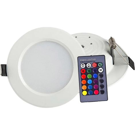 RGB-LED-Einbauleuchte, dimmbar, 16 W, Farbwechsel, Deckenleuchte mit Fernbedienung, runde Aufputzleuchte