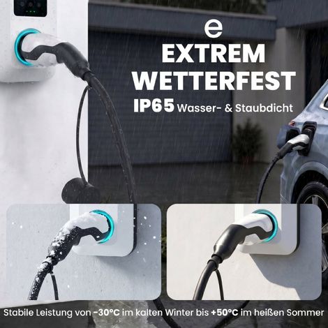 Câble de recharge Type 2, 11 kW, 16 A, Mode 3, triphasé, 5 m – Rallonge pour véhicules électriques et hybrides rechargeables (1/5)